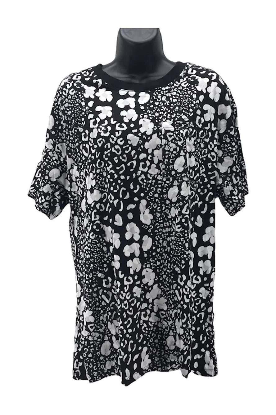 WVVY Printed Oversized Pocket T-Shirt Black Print - Regular